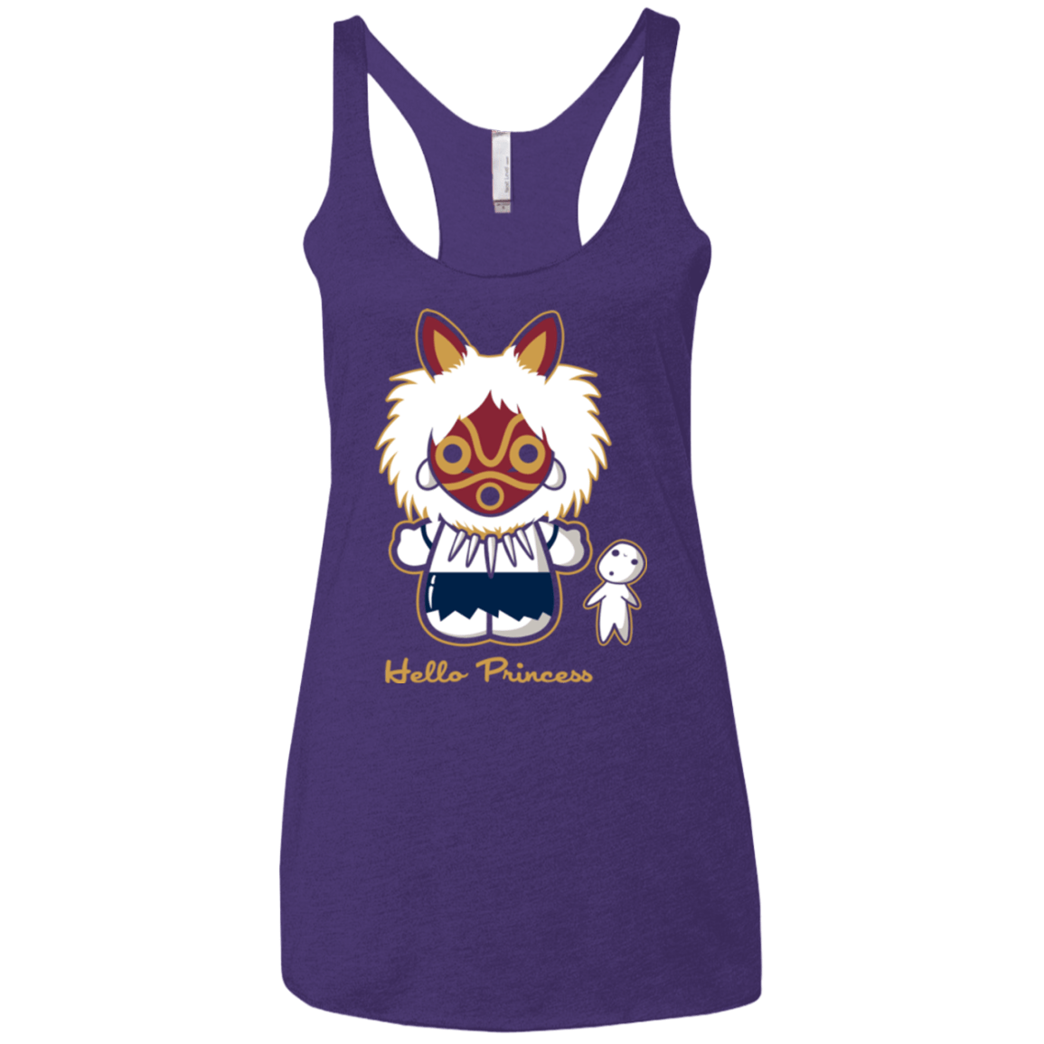 T-Shirts Purple / X-Small Hello Princess Women's Triblend Racerback Tank