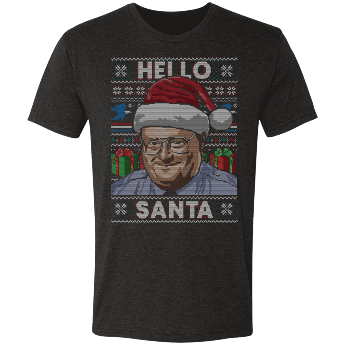 T-Shirts Vintage Black / S Hello Santa Ugly Sweater Men's Triblend T-Shirt