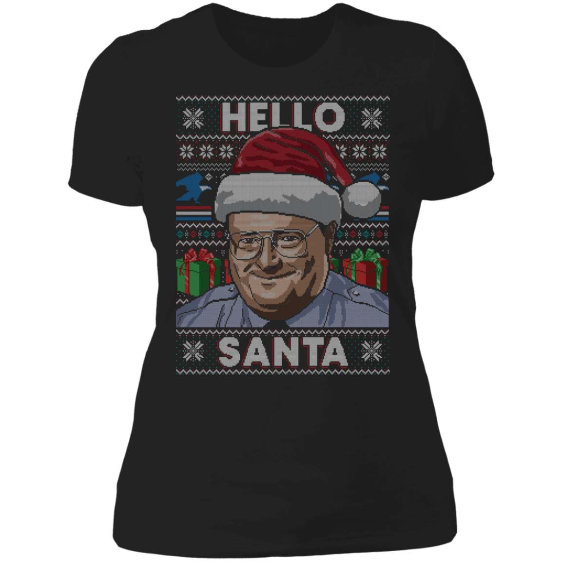 T-Shirts Black / X-Small Hello Santa Ugly Sweater Women's Premium T-Shirt