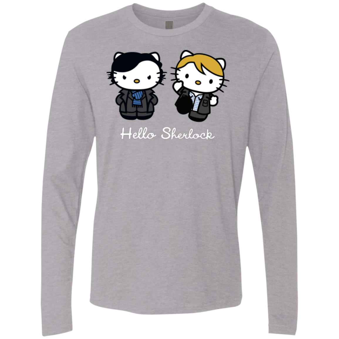 T-Shirts Heather Grey / Small Hello Sherlock Men's Premium Long Sleeve