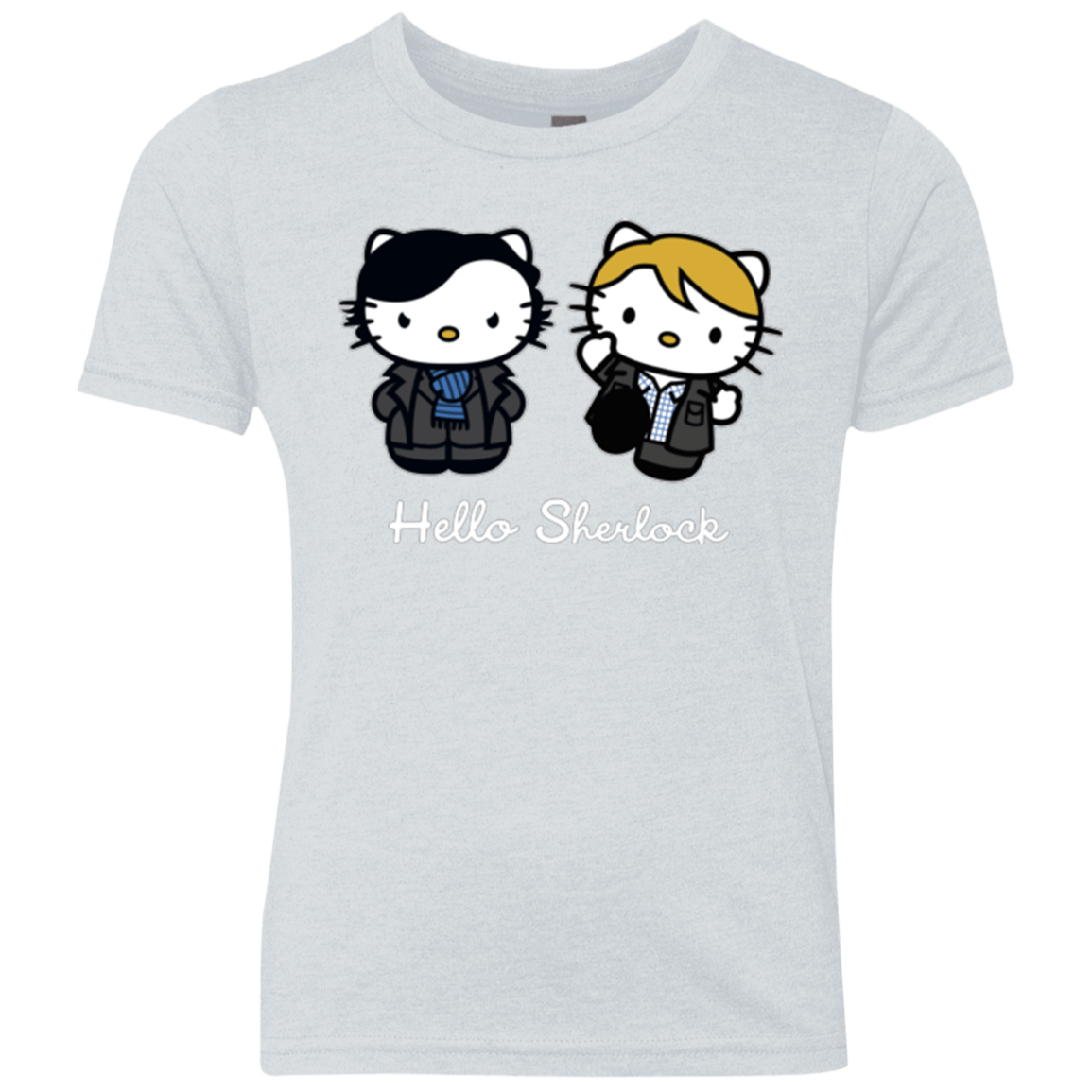 T-Shirts Heather White / YXS Hello Sherlock Youth Triblend T-Shirt