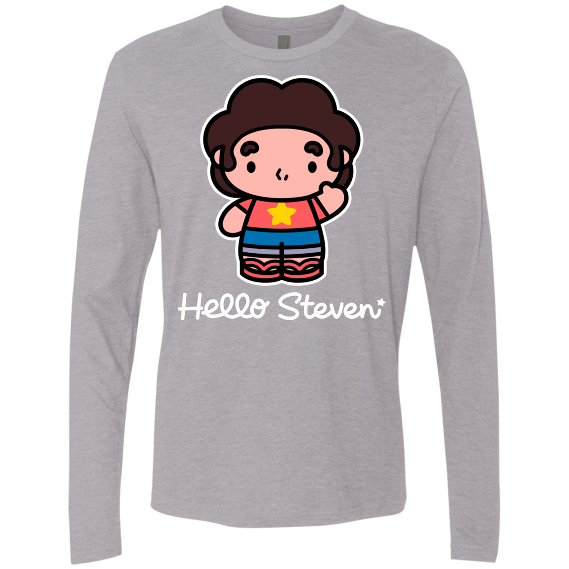 T-Shirts Heather Grey / S Hello Steven Men's Premium Long Sleeve