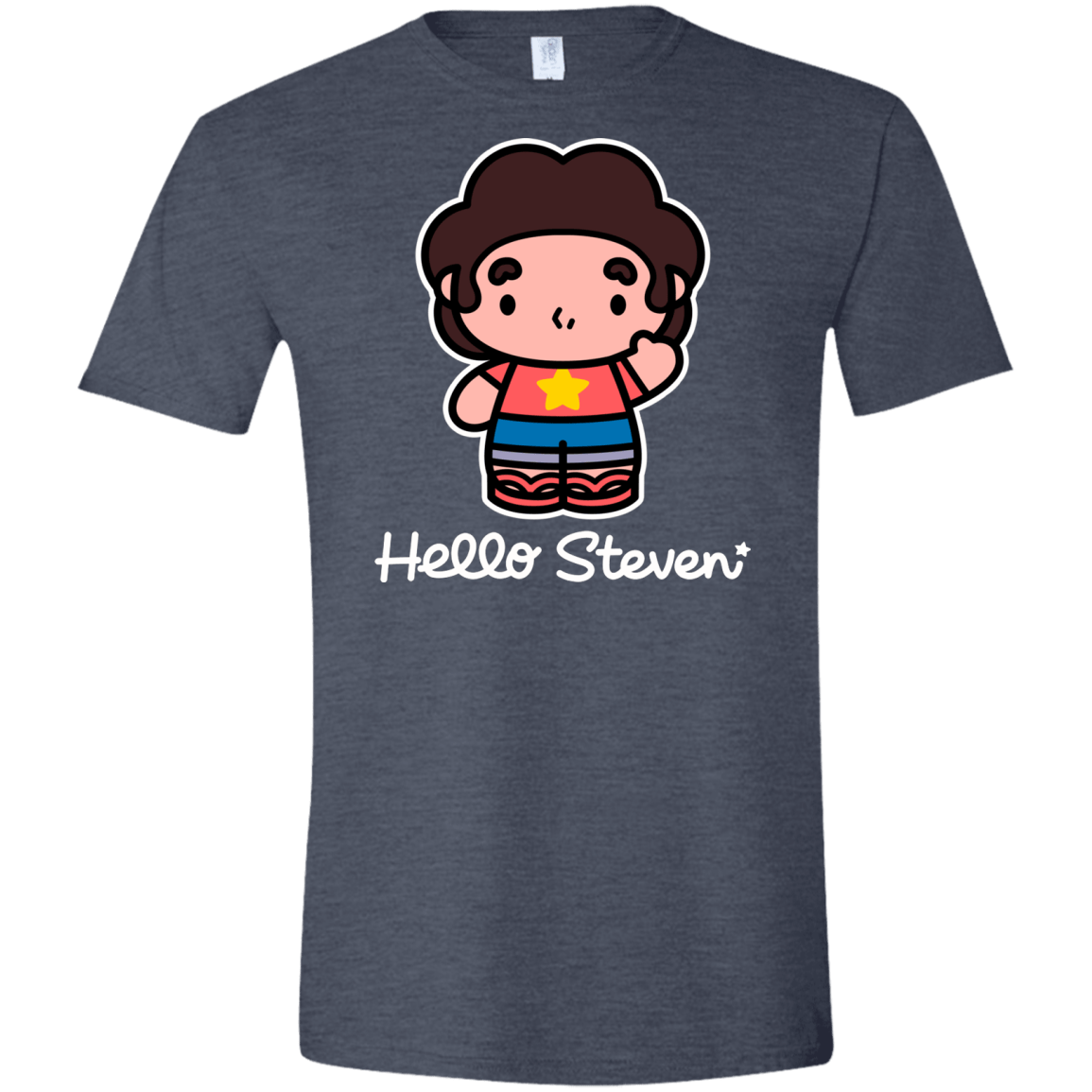 T-Shirts Heather Navy / S Hello Steven Men's Semi-Fitted Softstyle