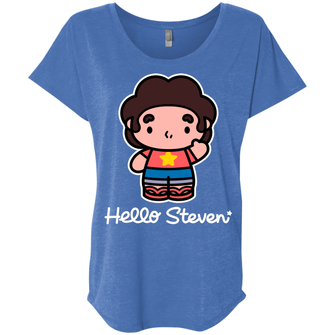 T-Shirts Vintage Royal / X-Small Hello Steven Triblend Dolman Sleeve