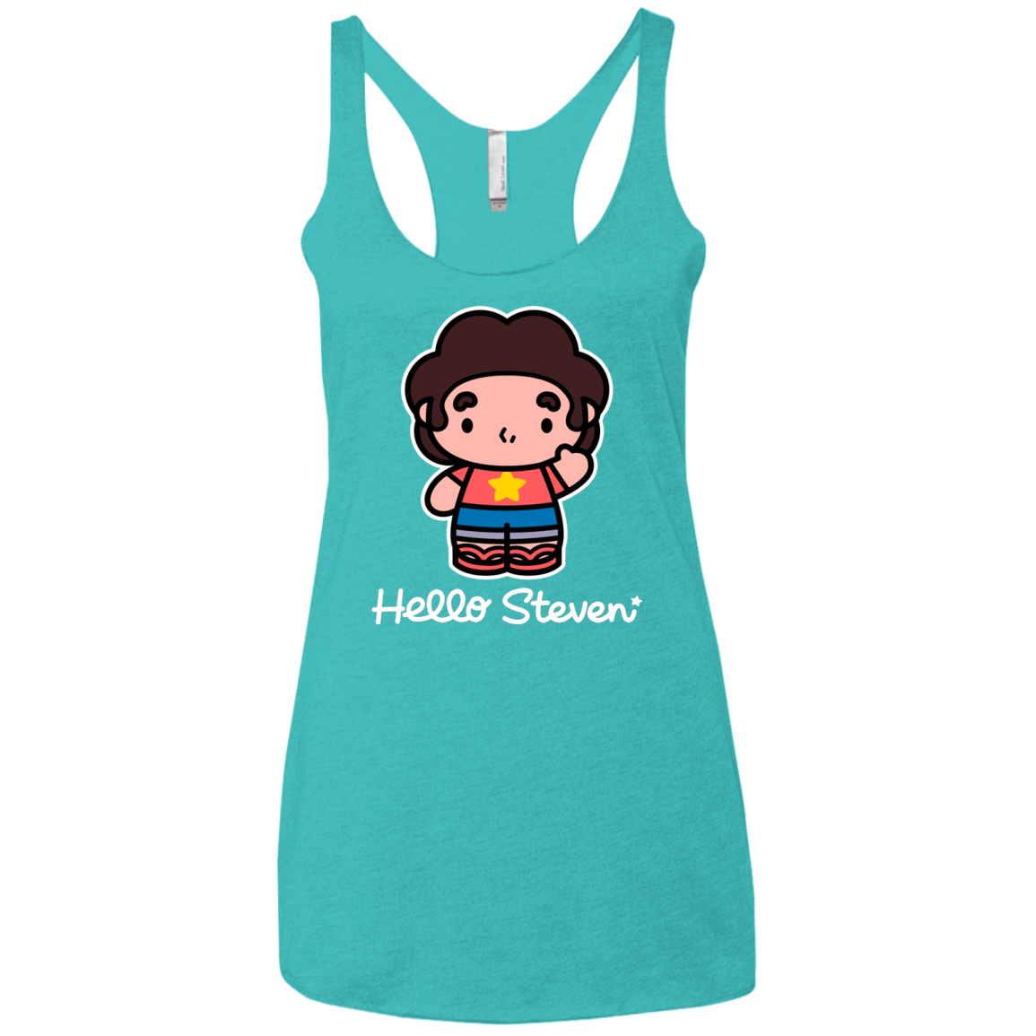 T-Shirts Tahiti Blue / X-Small Hello Steven Women's Triblend Racerback Tank