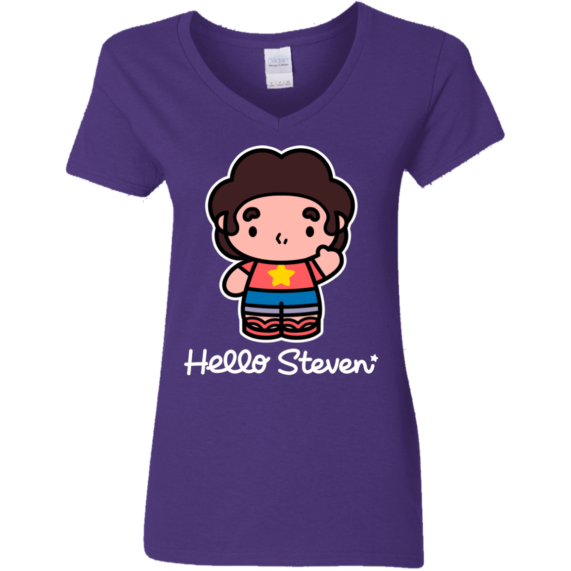 T-Shirts Purple / S Hello Steven Women's V-Neck T-Shirt