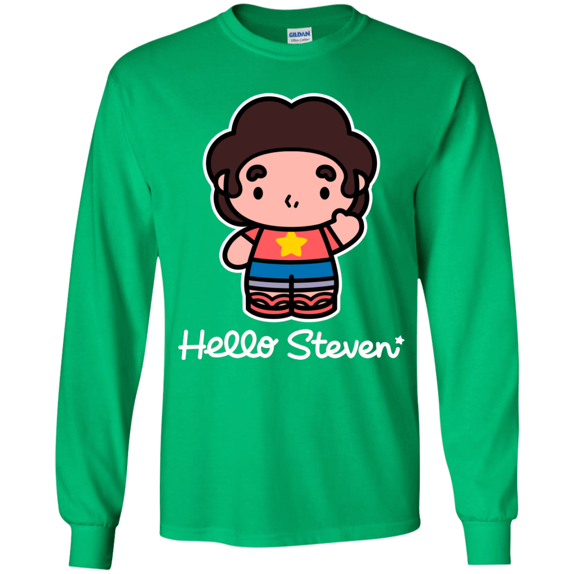 T-Shirts Irish Green / YS Hello Steven Youth Long Sleeve T-Shirt