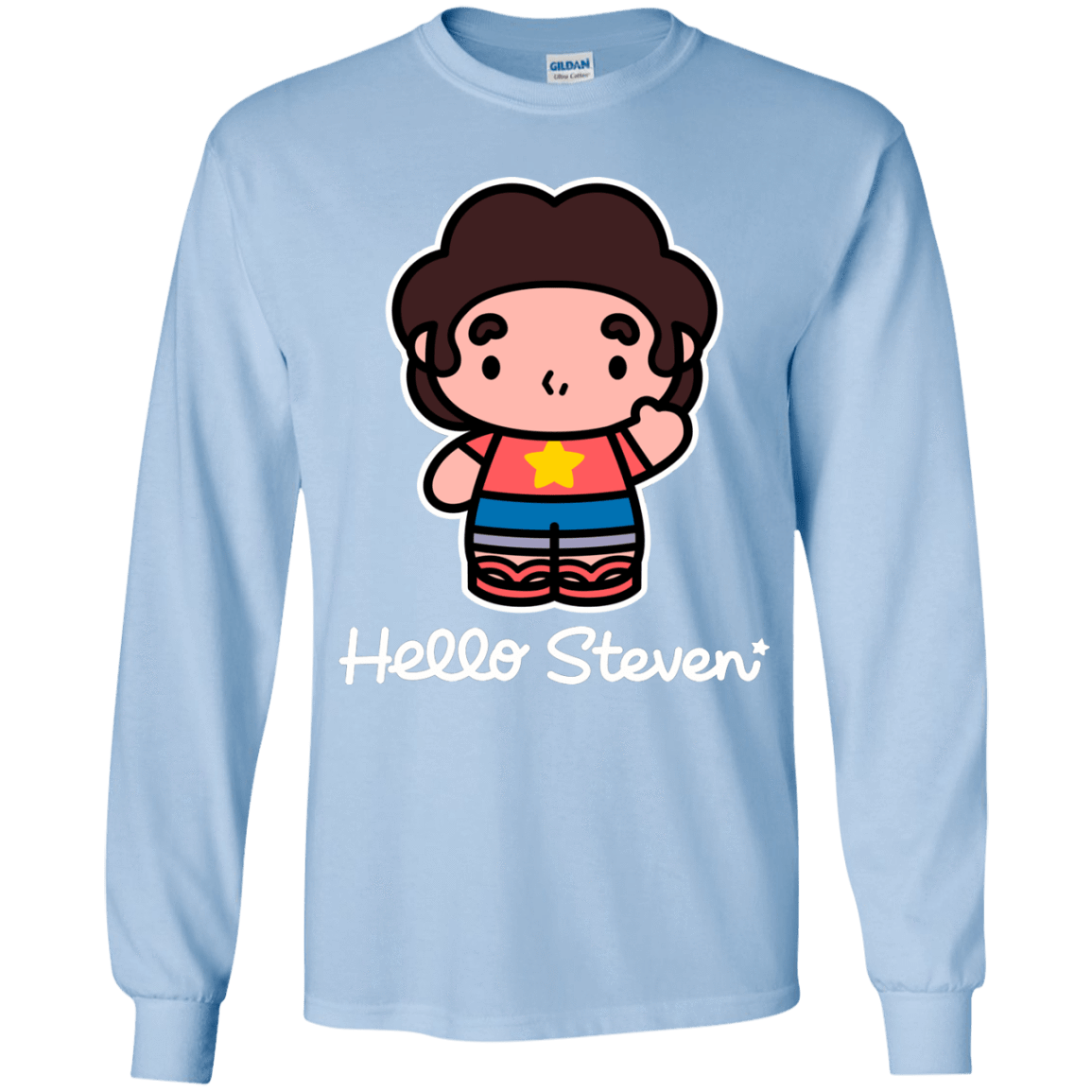 T-Shirts Light Blue / YS Hello Steven Youth Long Sleeve T-Shirt