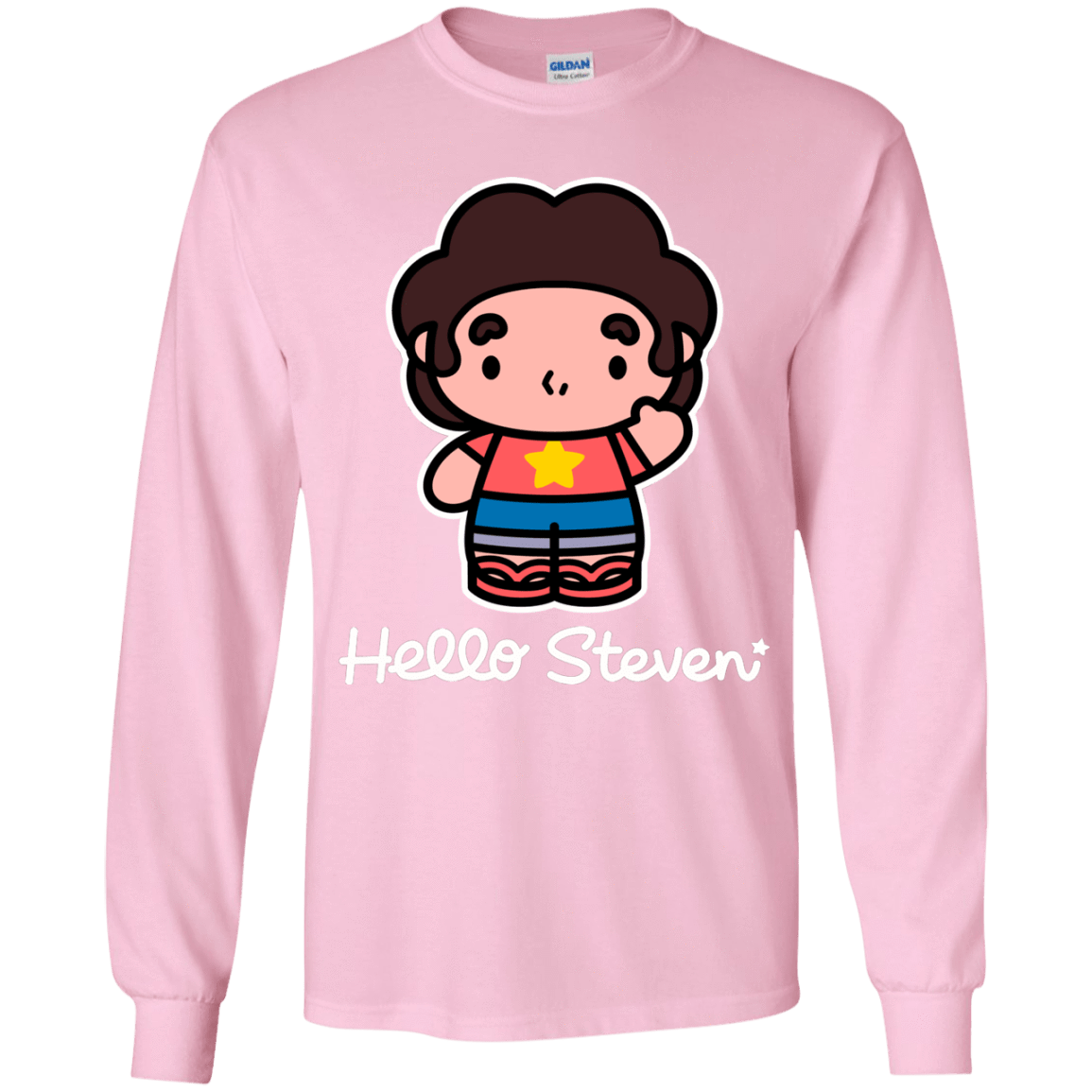 T-Shirts Light Pink / YS Hello Steven Youth Long Sleeve T-Shirt
