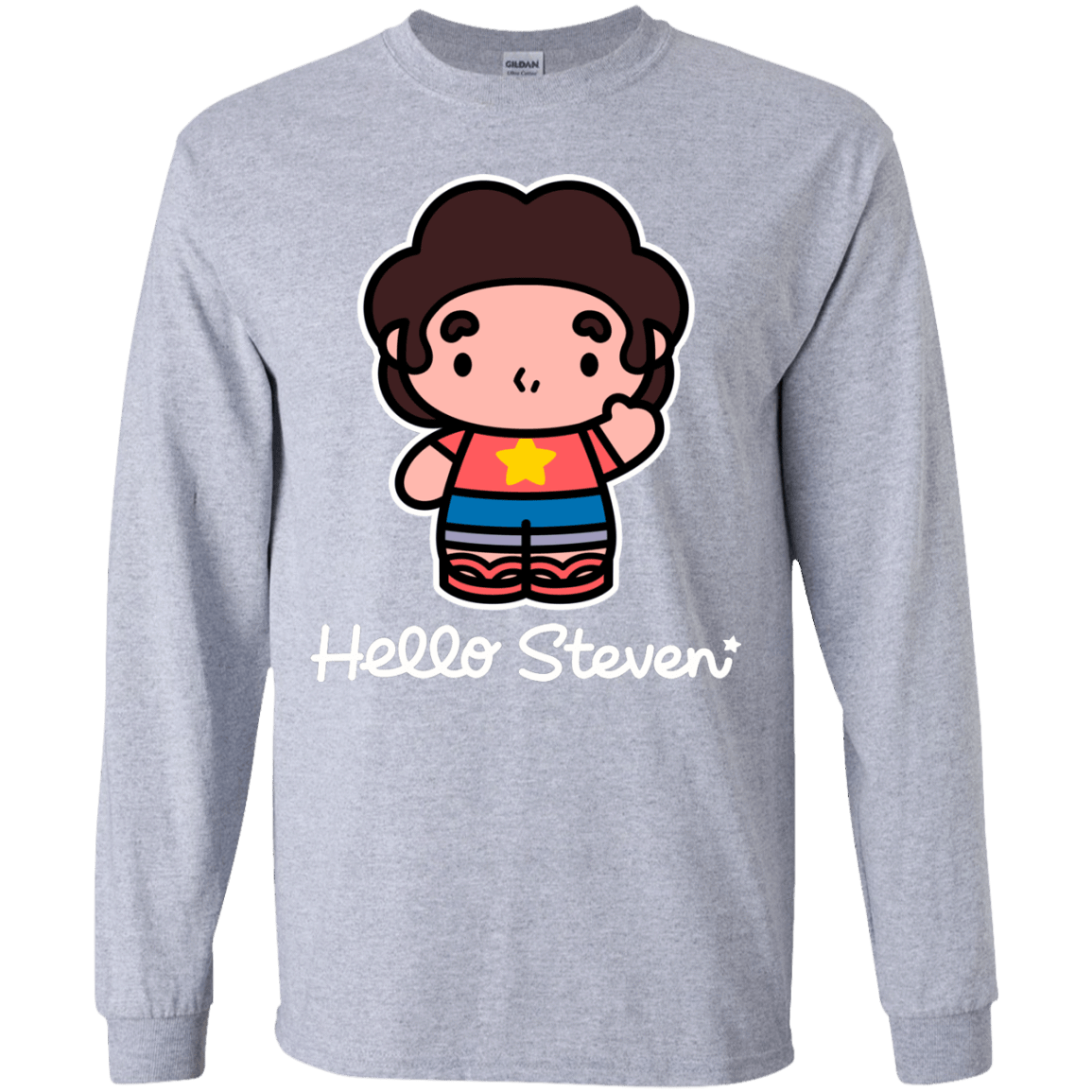 T-Shirts Sport Grey / YS Hello Steven Youth Long Sleeve T-Shirt