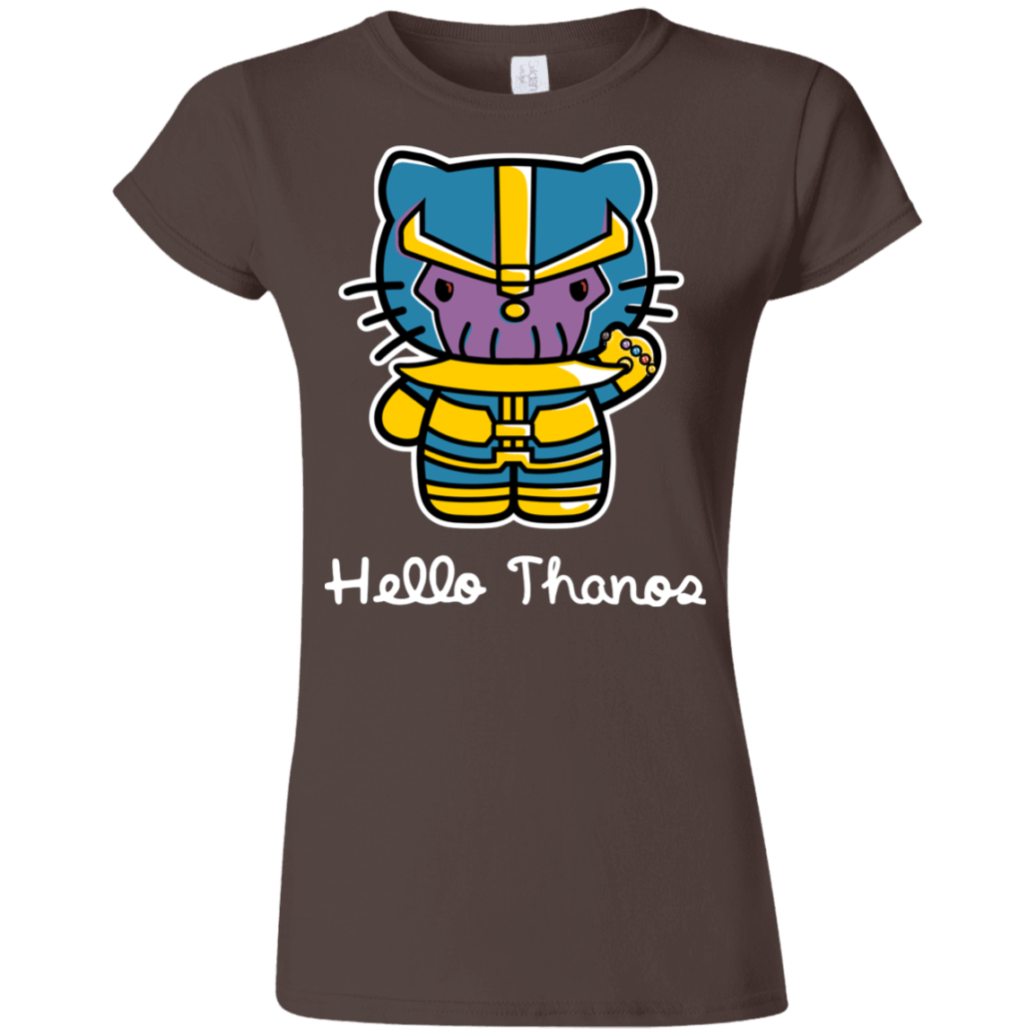 T-Shirts Dark Chocolate / S Hello Thanos Junior Slimmer-Fit T-Shirt