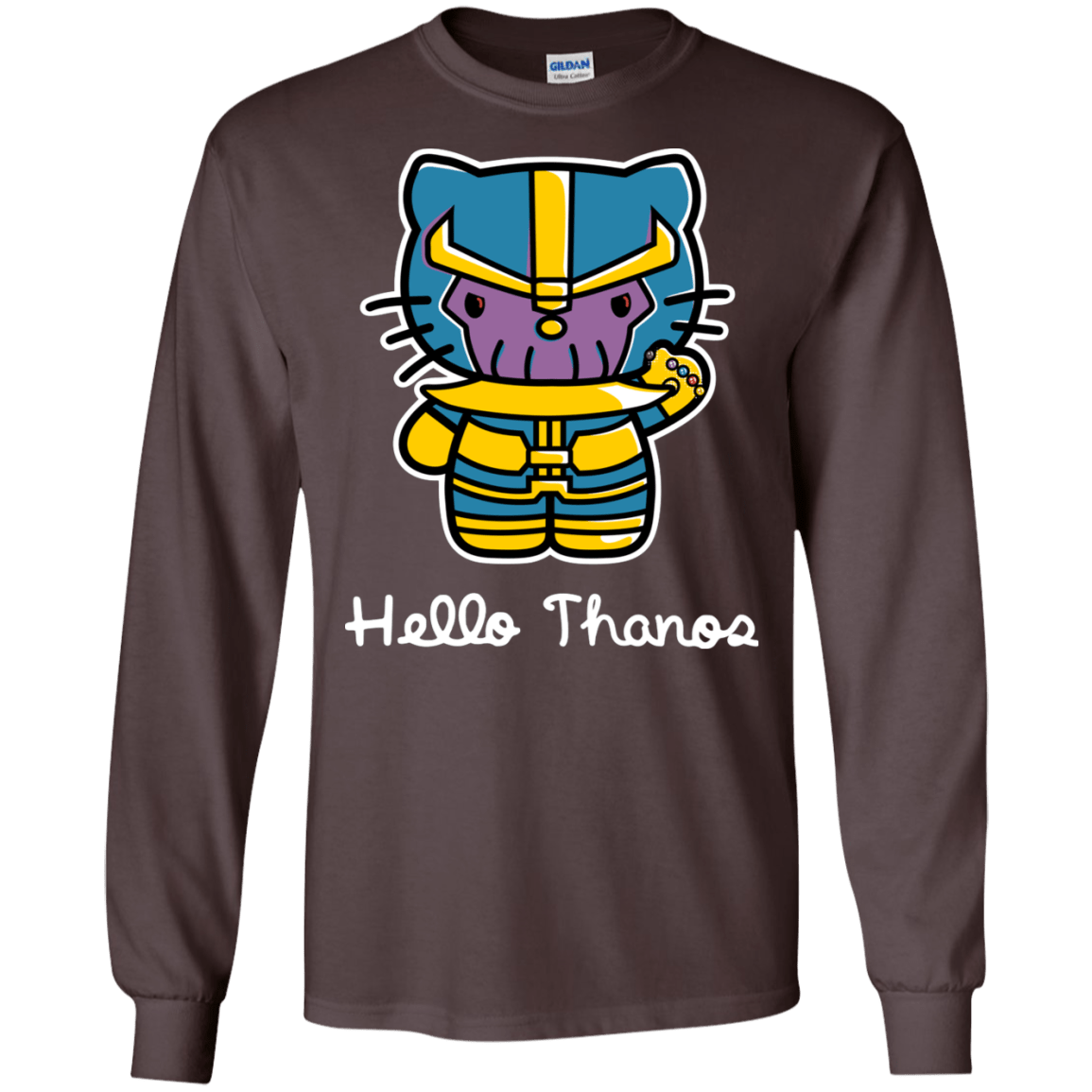 T-Shirts Dark Chocolate / S Hello Thanos Men's Long Sleeve T-Shirt