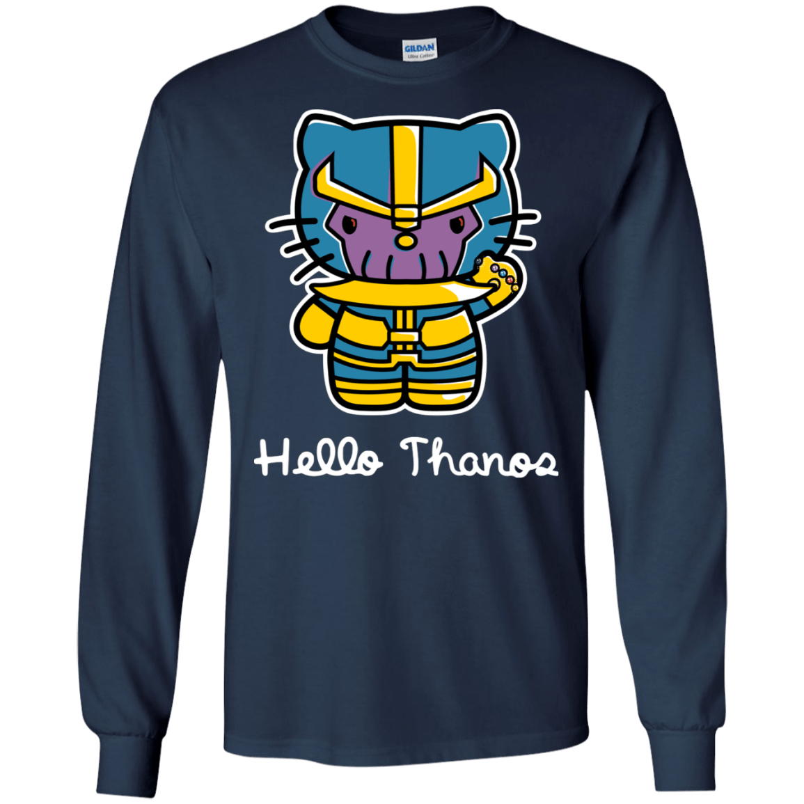 T-Shirts Navy / S Hello Thanos Men's Long Sleeve T-Shirt
