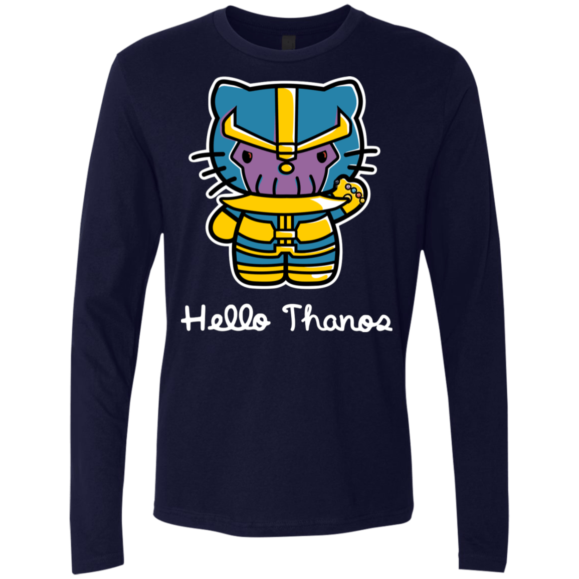 T-Shirts Midnight Navy / S Hello Thanos Men's Premium Long Sleeve