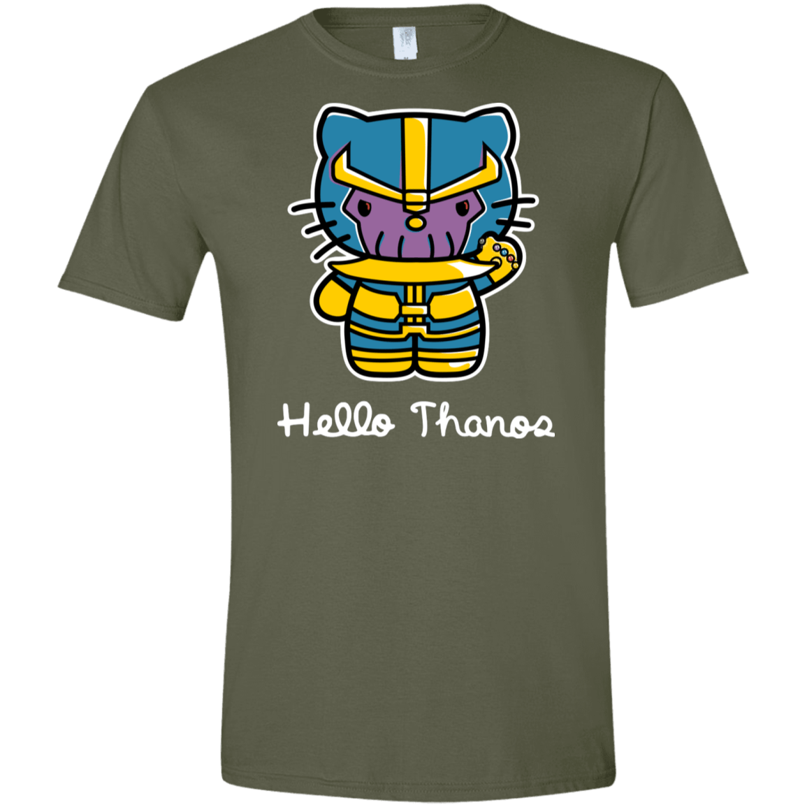 T-Shirts Military Green / S Hello Thanos Men's Semi-Fitted Softstyle