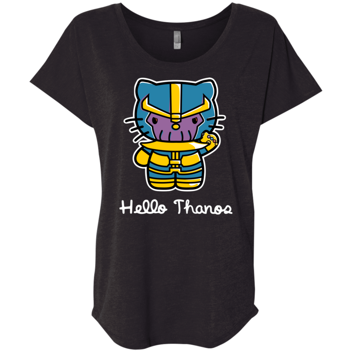 T-Shirts Vintage Black / X-Small Hello Thanos Triblend Dolman Sleeve