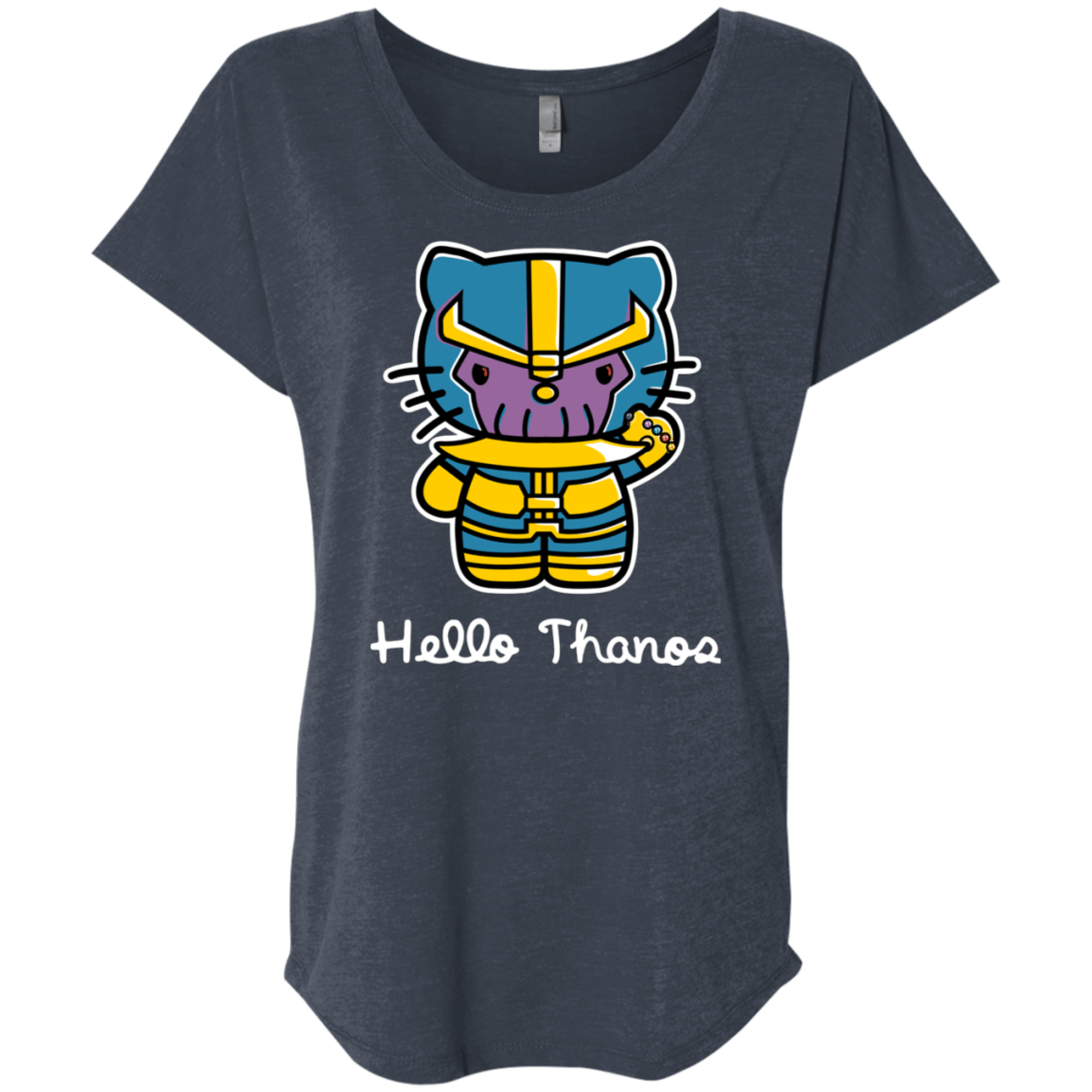T-Shirts Vintage Navy / X-Small Hello Thanos Triblend Dolman Sleeve