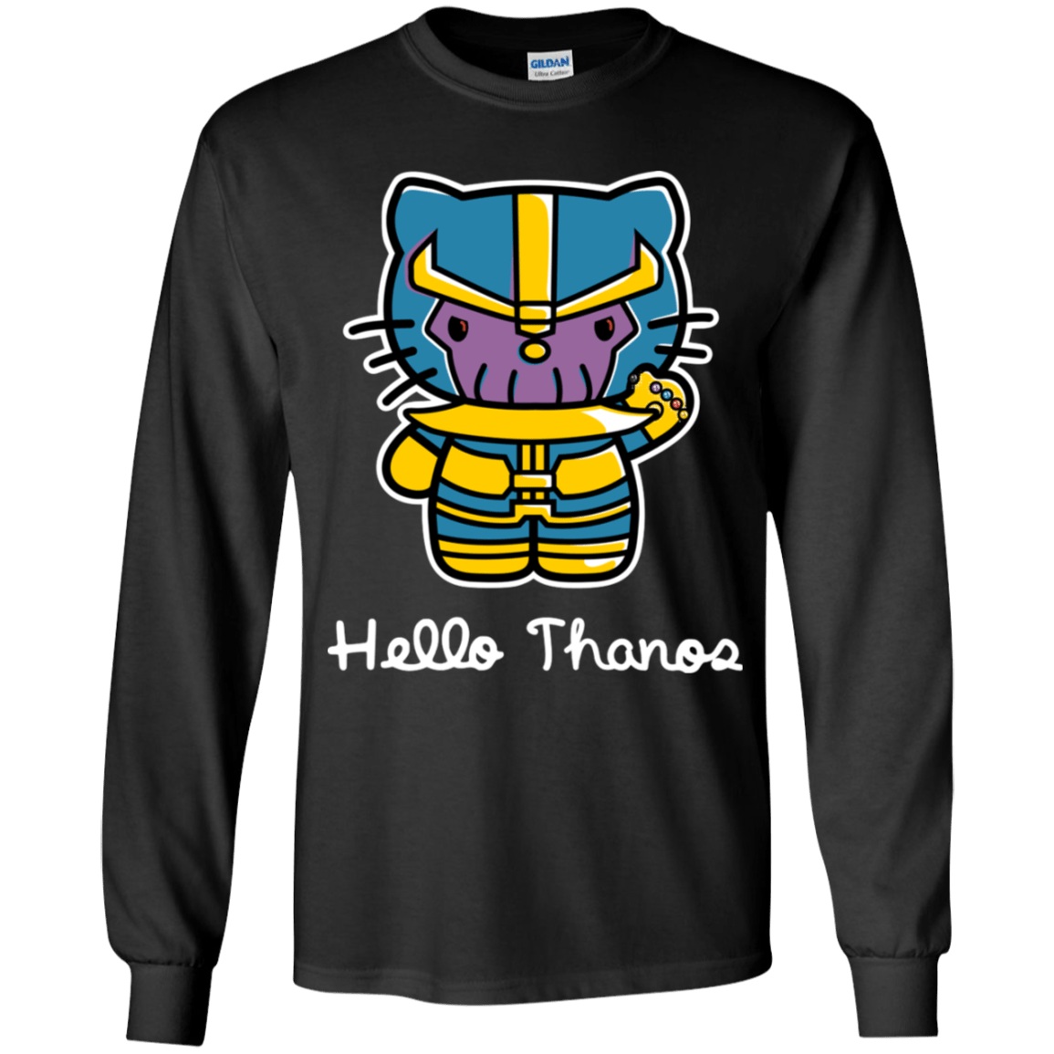 T-Shirts Black / YS Hello Thanos Youth Long Sleeve T-Shirt