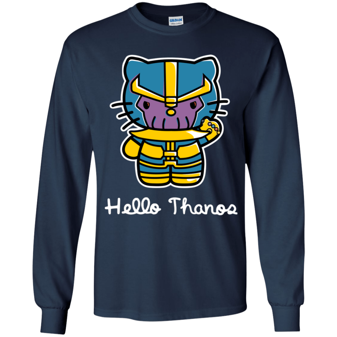 T-Shirts Navy / YS Hello Thanos Youth Long Sleeve T-Shirt