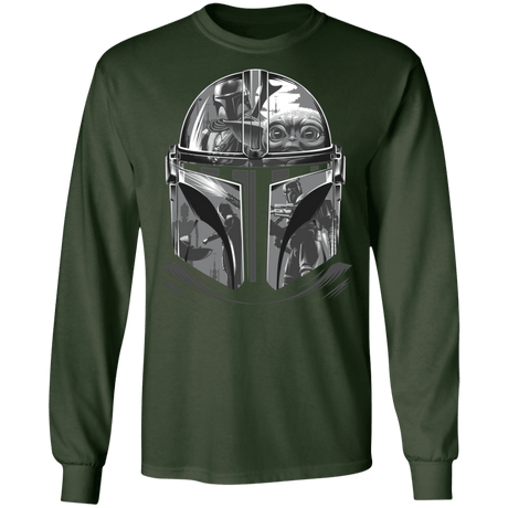 T-Shirts Forest Green / S Helmet Mandalorian Men's Long Sleeve T-Shirt