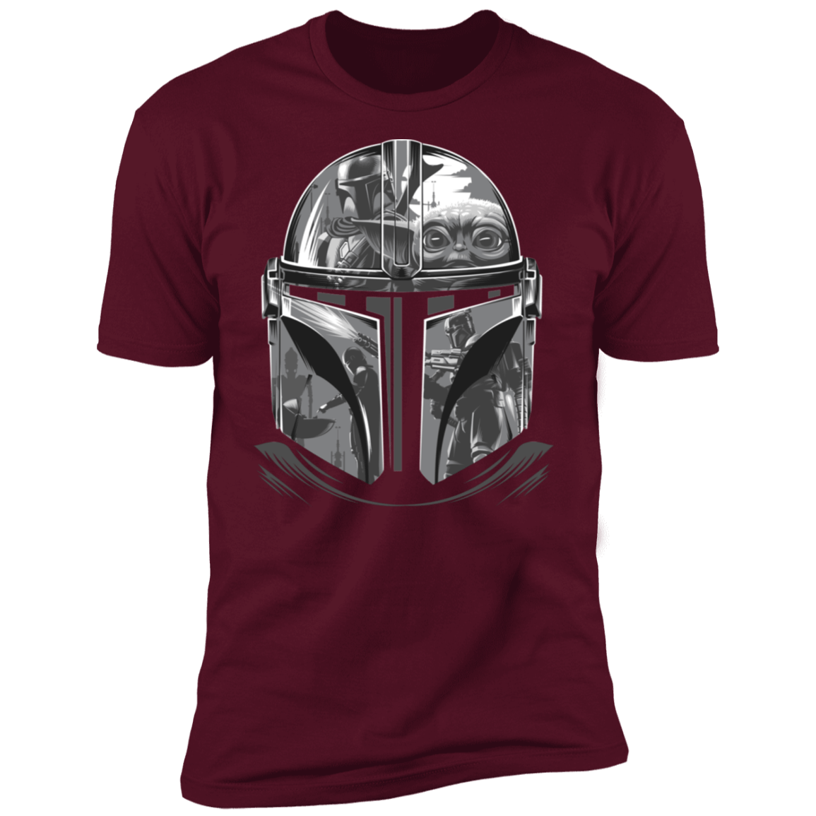 T-Shirts Maroon / S Helmet Mandalorian Men's Premium T-Shirt