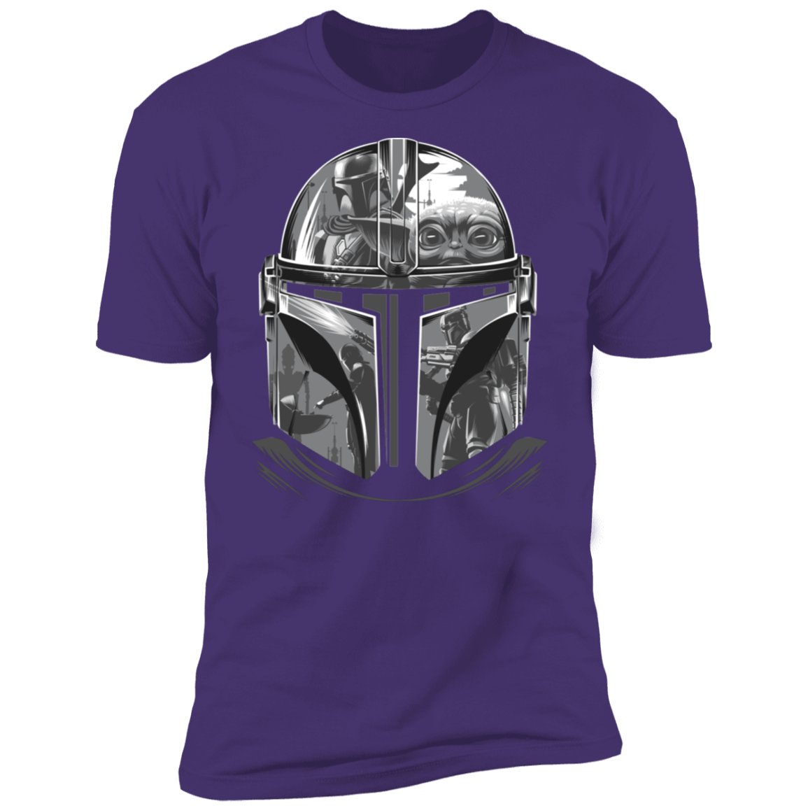 T-Shirts Purple Rush/ / S Helmet Mandalorian Men's Premium T-Shirt