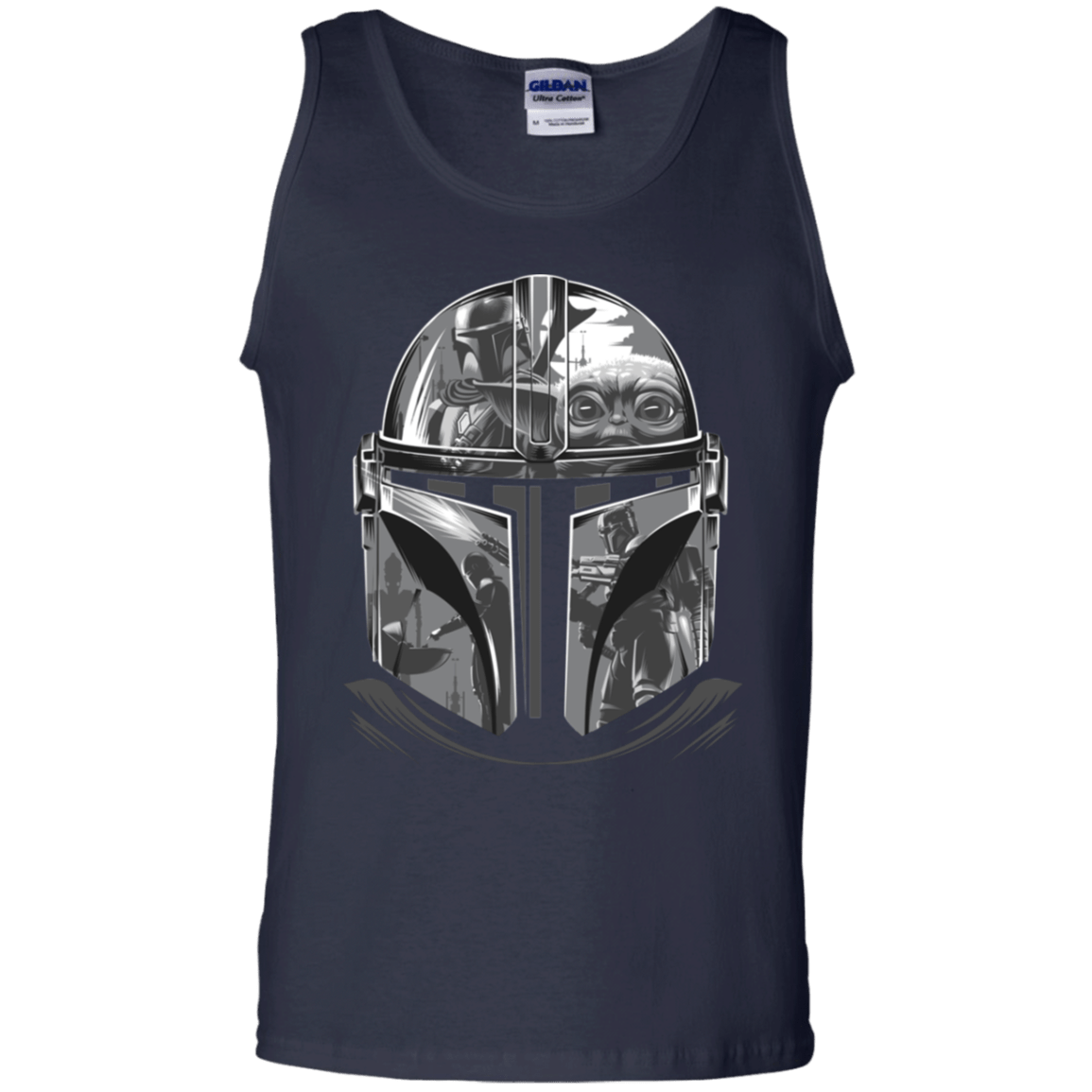 T-Shirts Navy / S Helmet Mandalorian Men's Tank Top