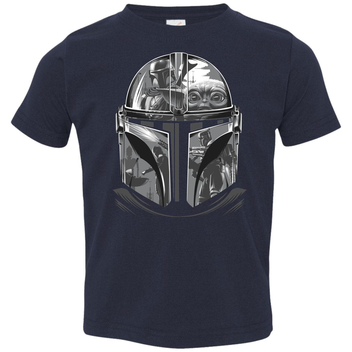 T-Shirts Navy / 2T Helmet Mandalorian Toddler Premium T-Shirt