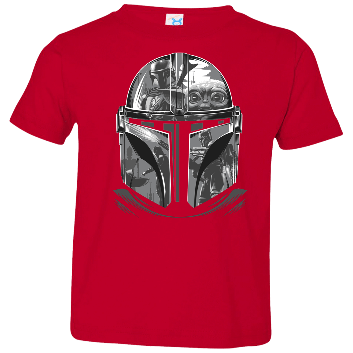 T-Shirts Red / 2T Helmet Mandalorian Toddler Premium T-Shirt