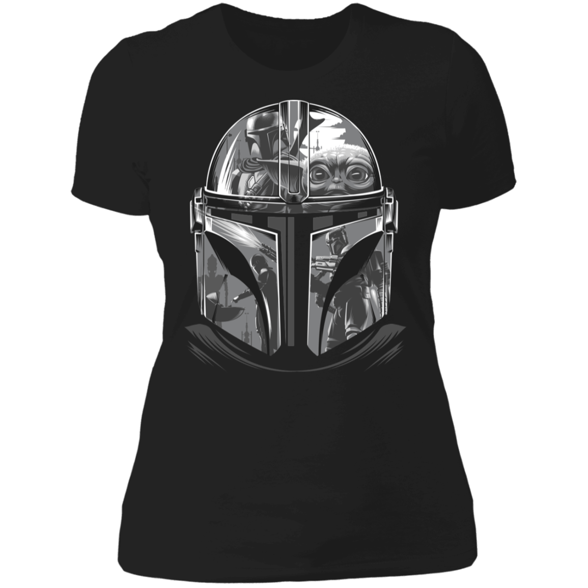 T-Shirts Black / X-Small Helmet Mandalorian Women's Premium T-Shirt