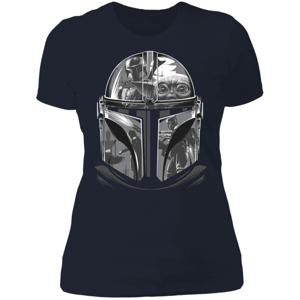 T-Shirts Midnight Navy / X-Small Helmet Mandalorian Women's Premium T-Shirt