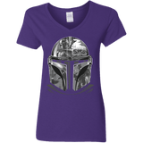 T-Shirts Purple / S Helmet Mandalorian Women's V-Neck T-Shirt