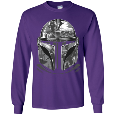 T-Shirts Purple / YS Helmet Mandalorian Youth Long Sleeve T-Shirt