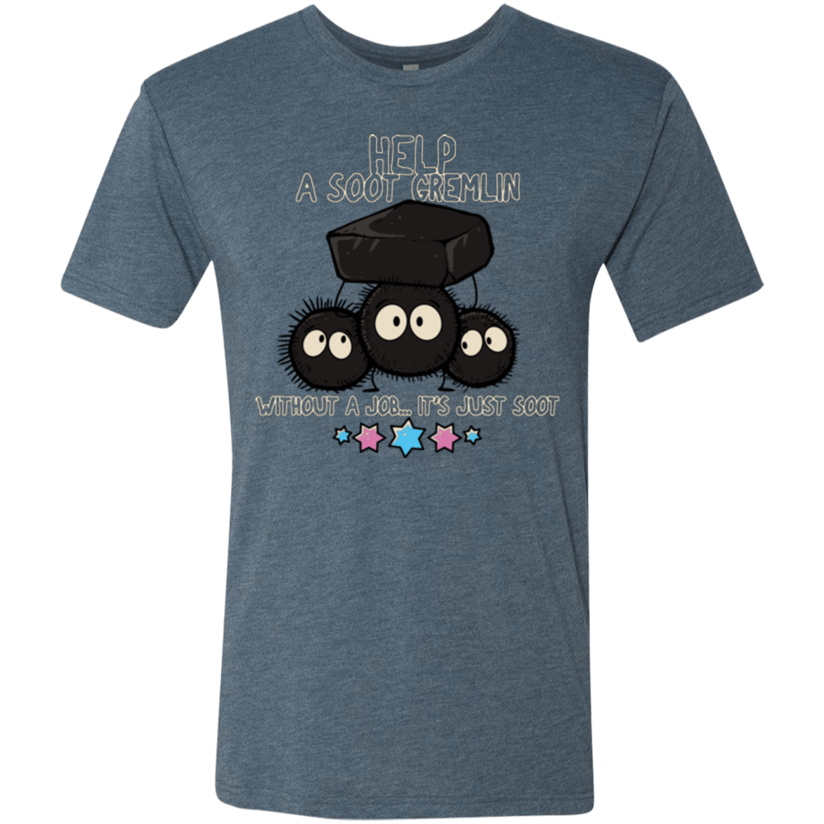 T-Shirts Indigo / Small HELP A SOOT GREMLIN Men's Triblend T-Shirt