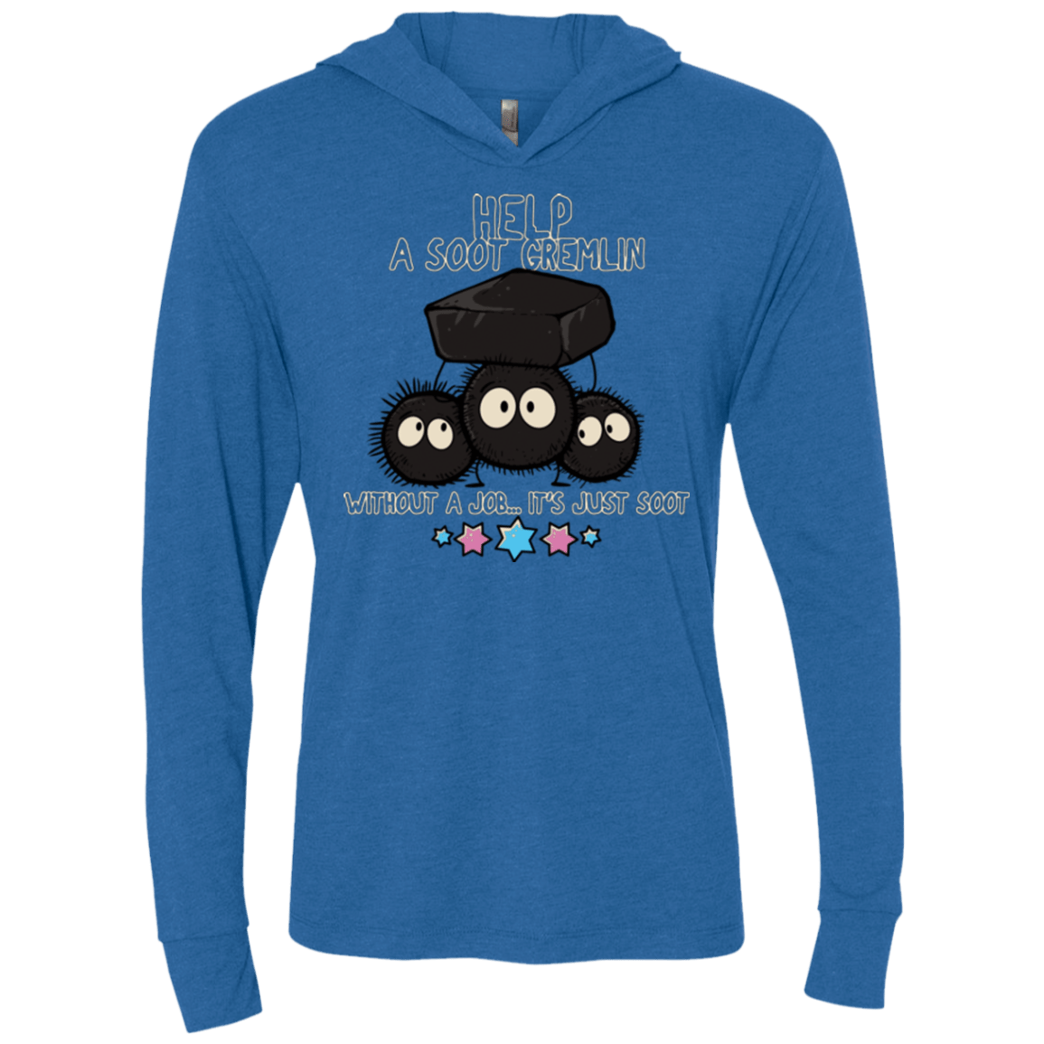 T-Shirts Vintage Royal / X-Small HELP A SOOT GREMLIN Triblend Long Sleeve Hoodie Tee