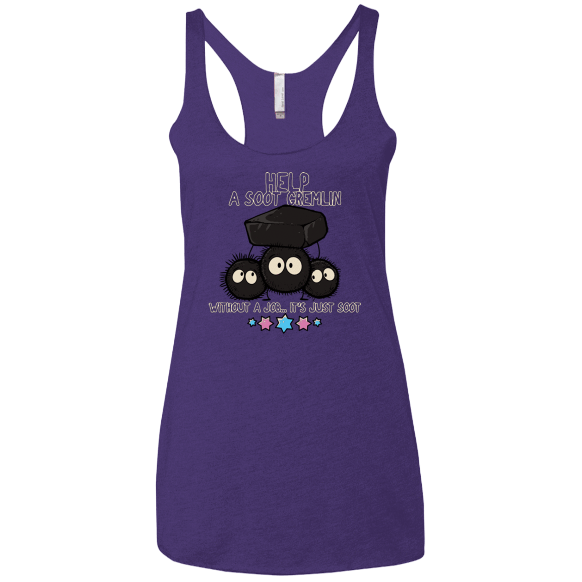 T-Shirts Purple / X-Small HELP A SOOT GREMLIN Women's Triblend Racerback Tank