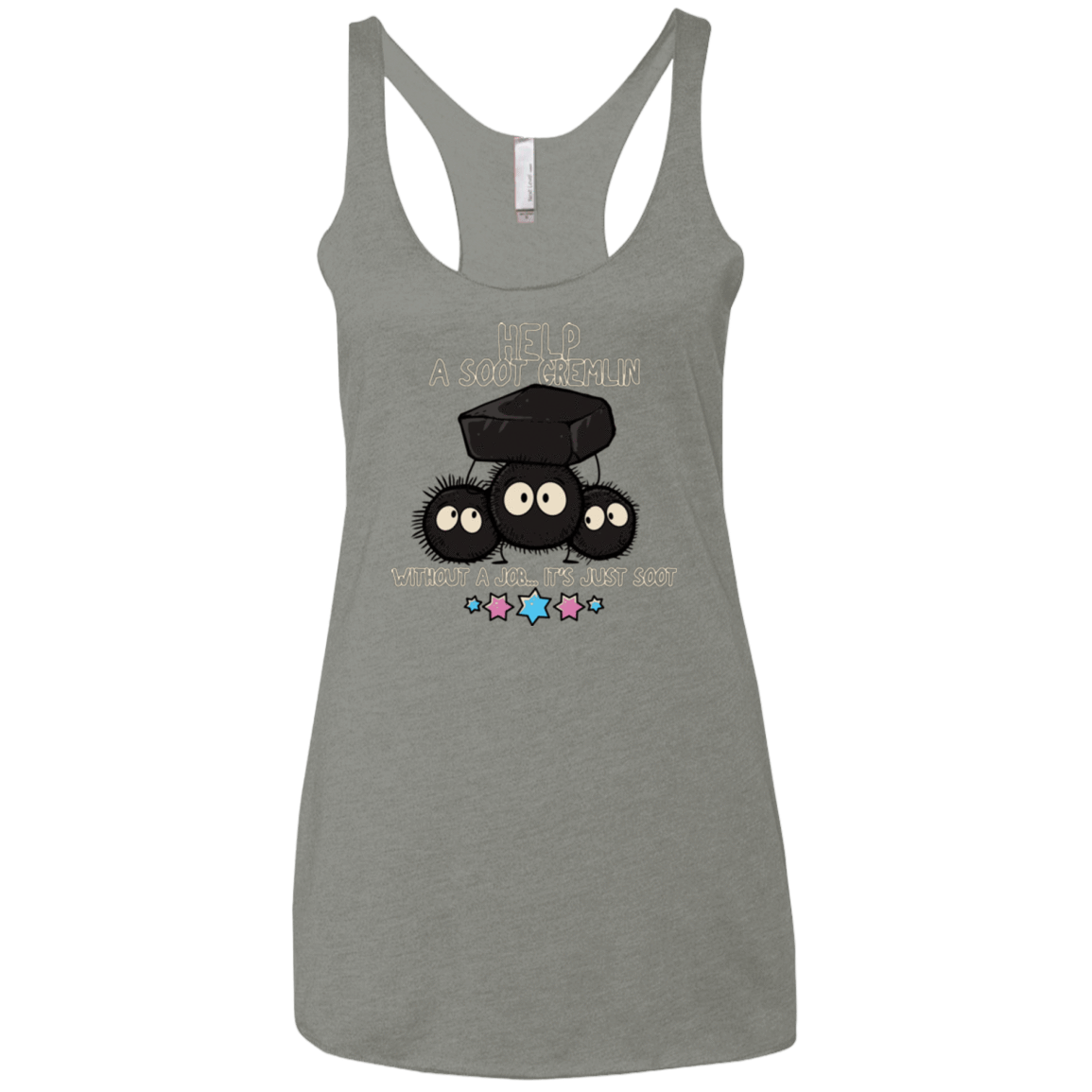 T-Shirts Venetian Grey / X-Small HELP A SOOT GREMLIN Women's Triblend Racerback Tank