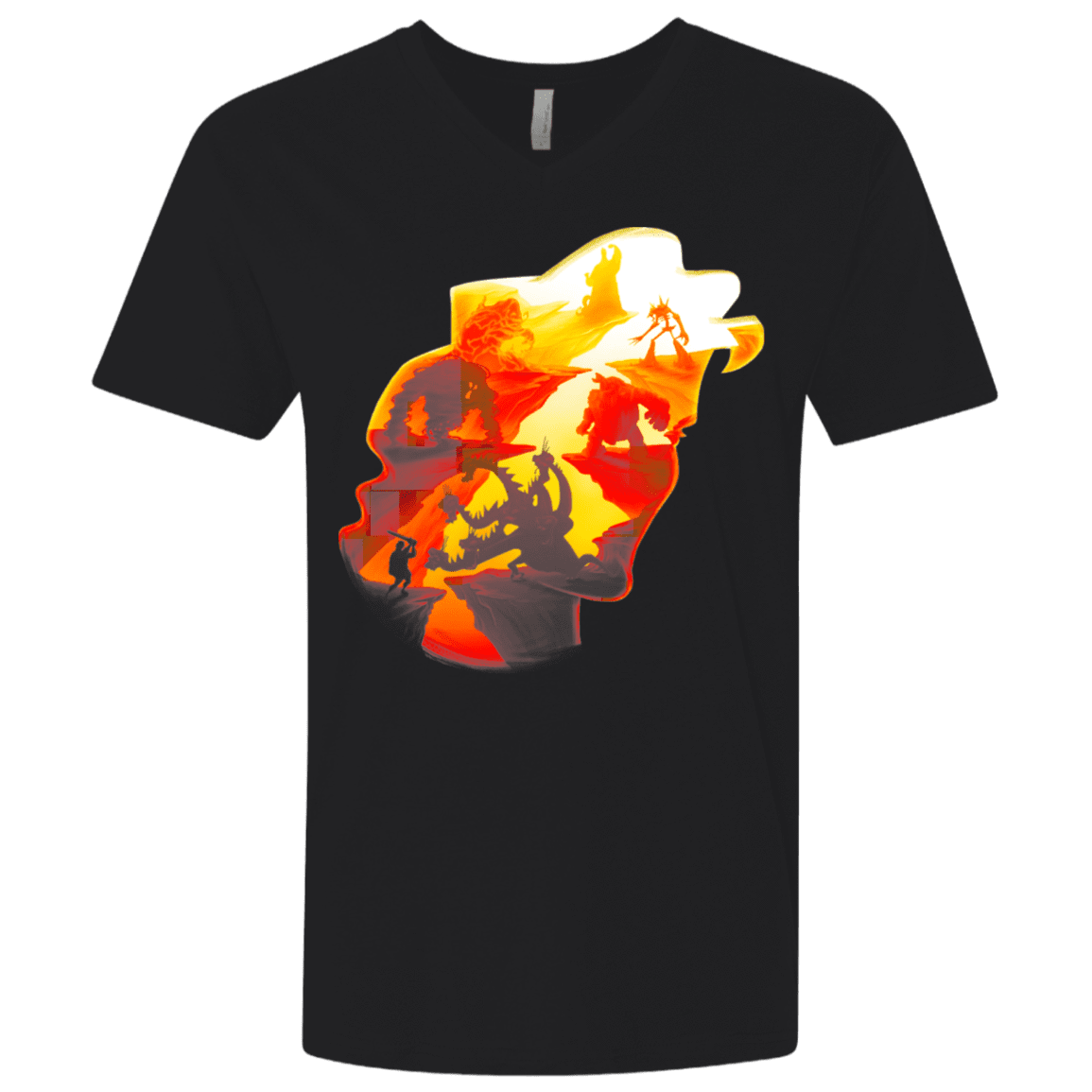 T-Shirts Black / X-Small Hercules Silhouette Men's Premium V-Neck