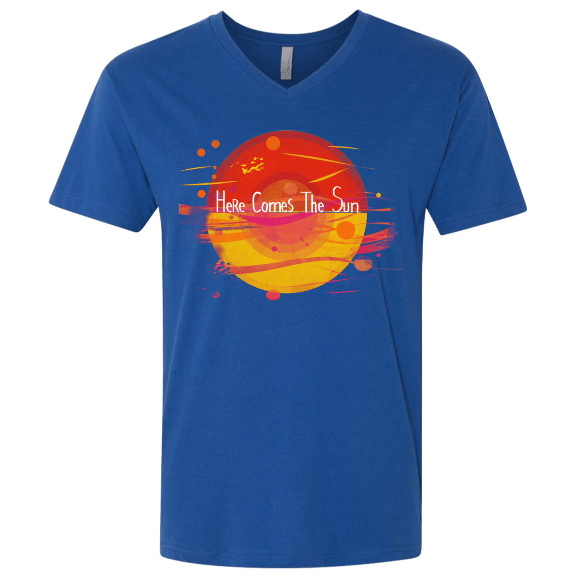 T-Shirts Royal / X-Small Here Comes The Sun (1) Men's Premium V-Neck