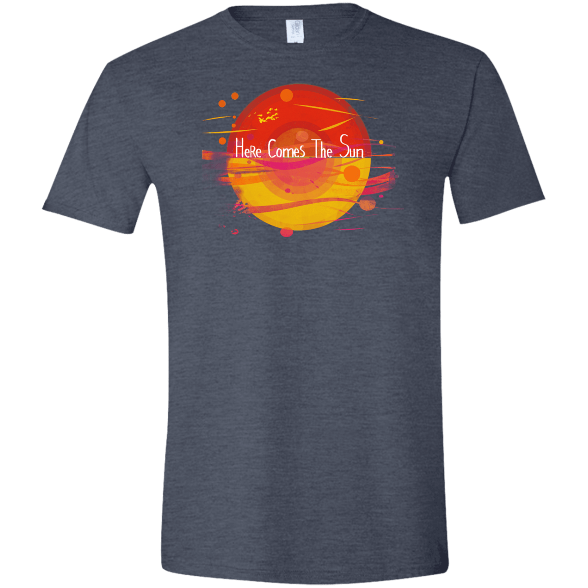 T-Shirts Heather Navy / S Here Comes The Sun (1) Men's Semi-Fitted Softstyle