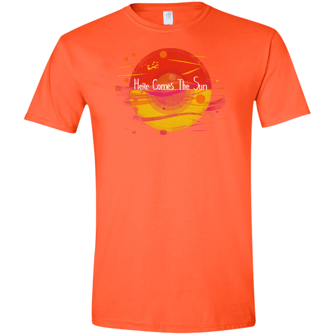 T-Shirts Orange / S Here Comes The Sun (1) Men's Semi-Fitted Softstyle