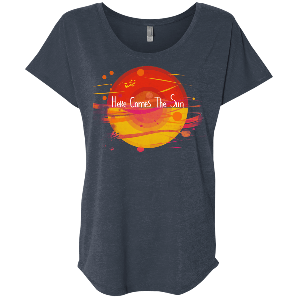 T-Shirts Vintage Navy / X-Small Here Comes The Sun (1) Triblend Dolman Sleeve