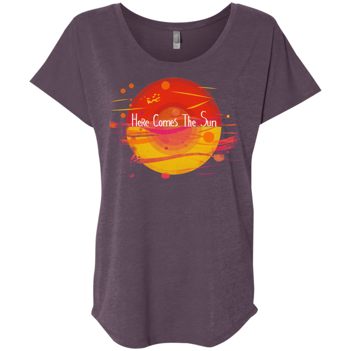 T-Shirts Vintage Purple / X-Small Here Comes The Sun (1) Triblend Dolman Sleeve
