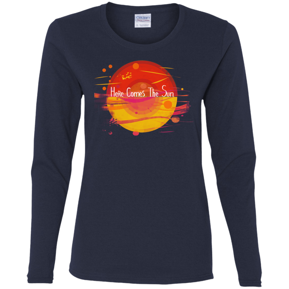 T-Shirts Navy / S Here Comes The Sun (1) Women's Long Sleeve T-Shirt