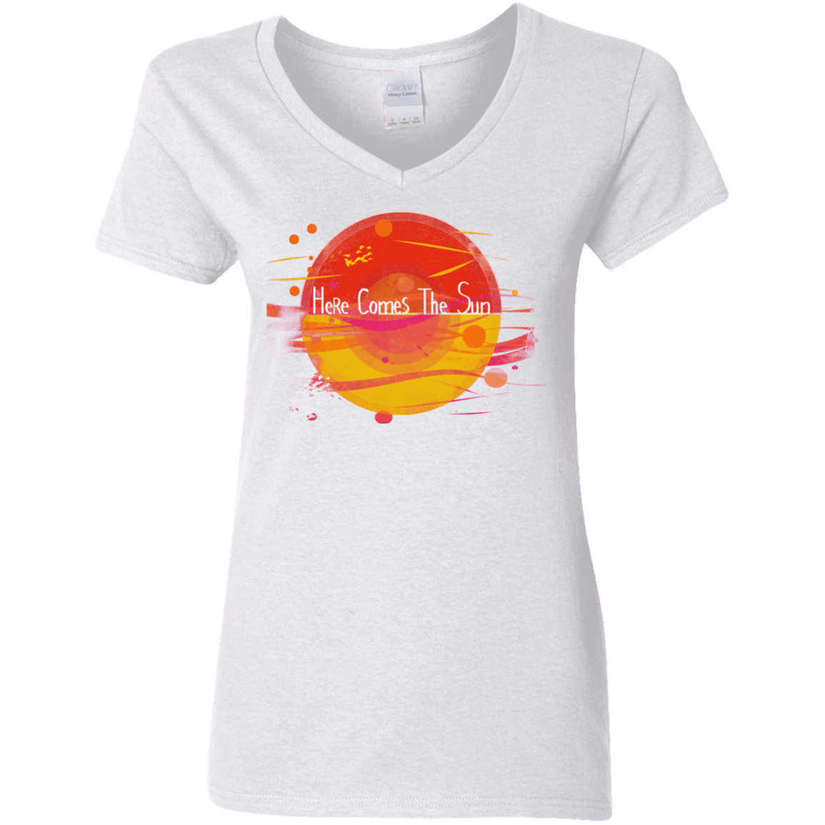 T-Shirts White / S Here Comes The Sun (1) Women's V-Neck T-Shirt