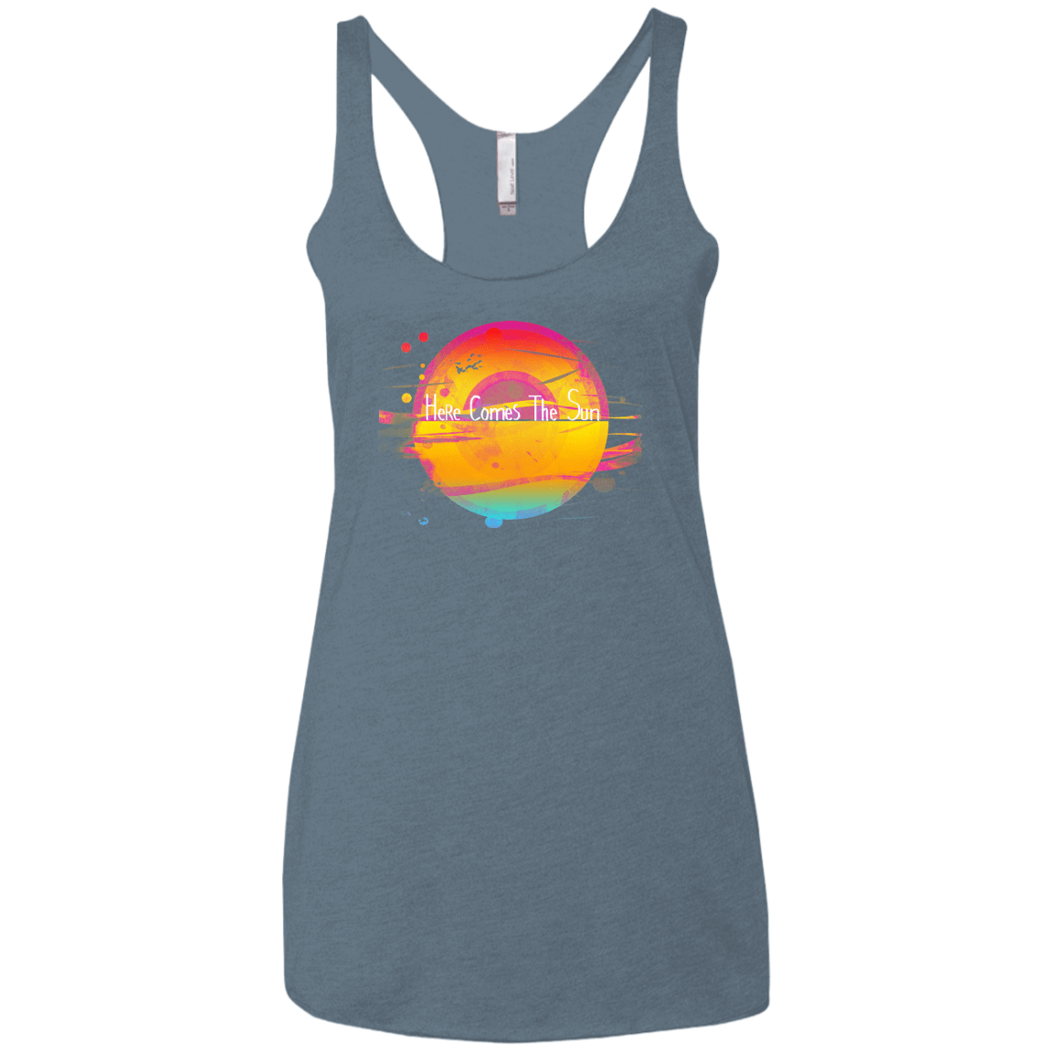 T-Shirts Indigo / X-Small Here Comes The Sun (2) Women's Triblend Racerback Tank