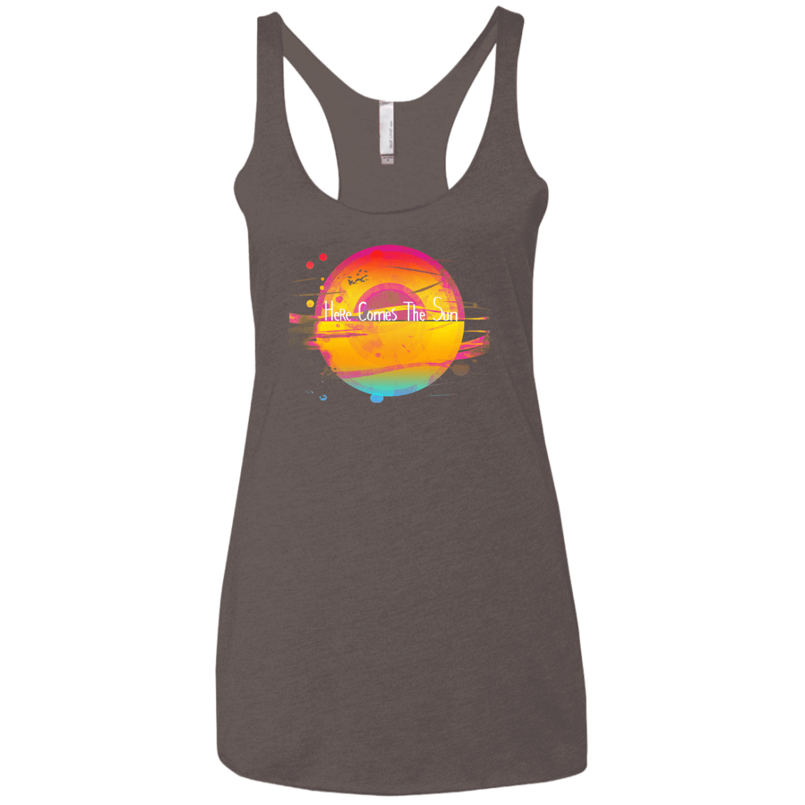 T-Shirts Macchiato / X-Small Here Comes The Sun (2) Women's Triblend Racerback Tank