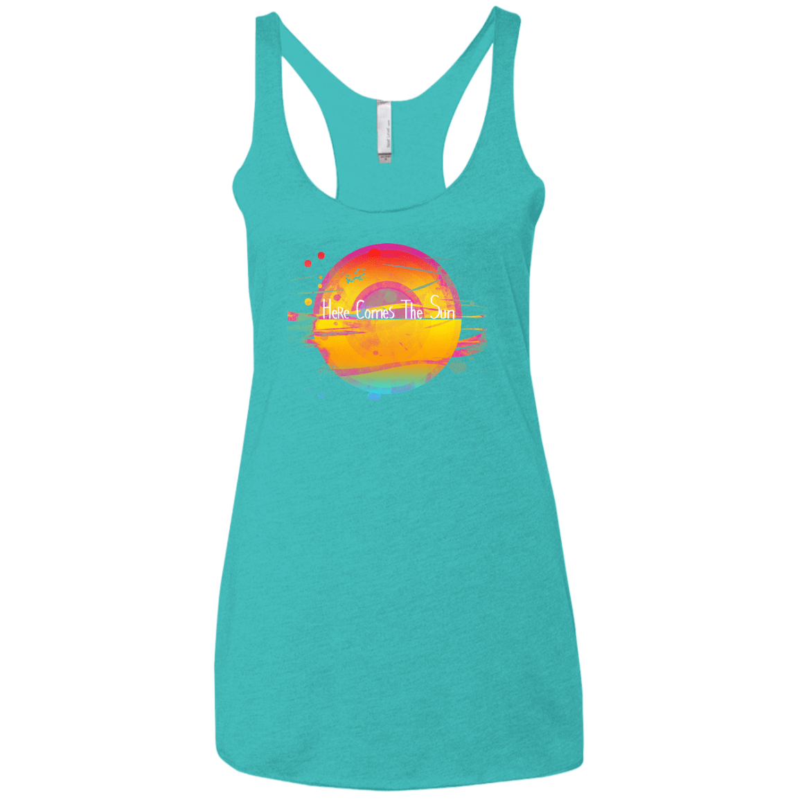 T-Shirts Tahiti Blue / X-Small Here Comes The Sun (2) Women's Triblend Racerback Tank