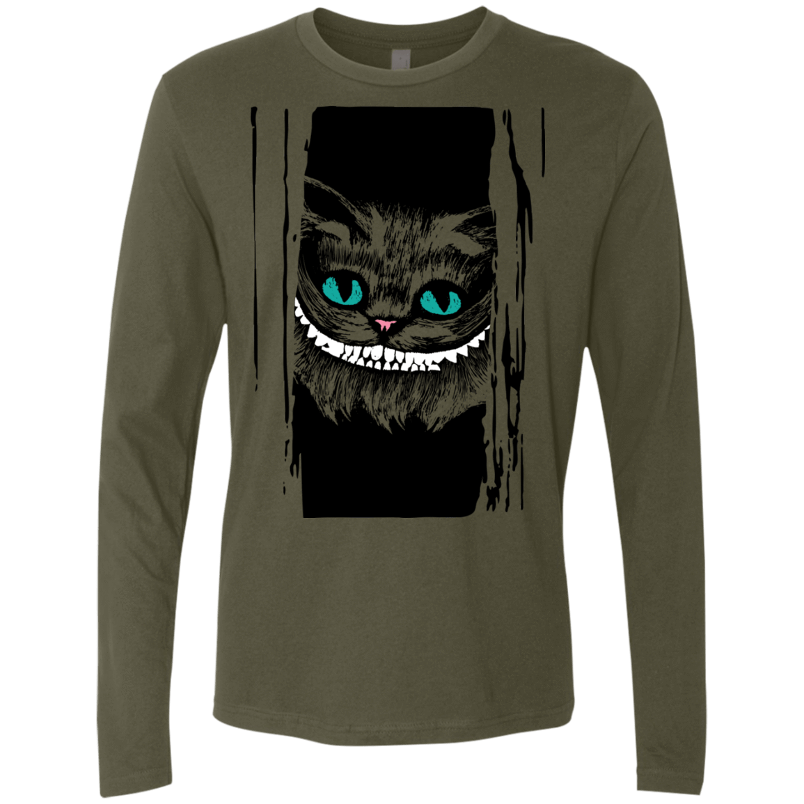 T-Shirts Military Green / S Here's Cheshire Men's Premium Long Sleeve