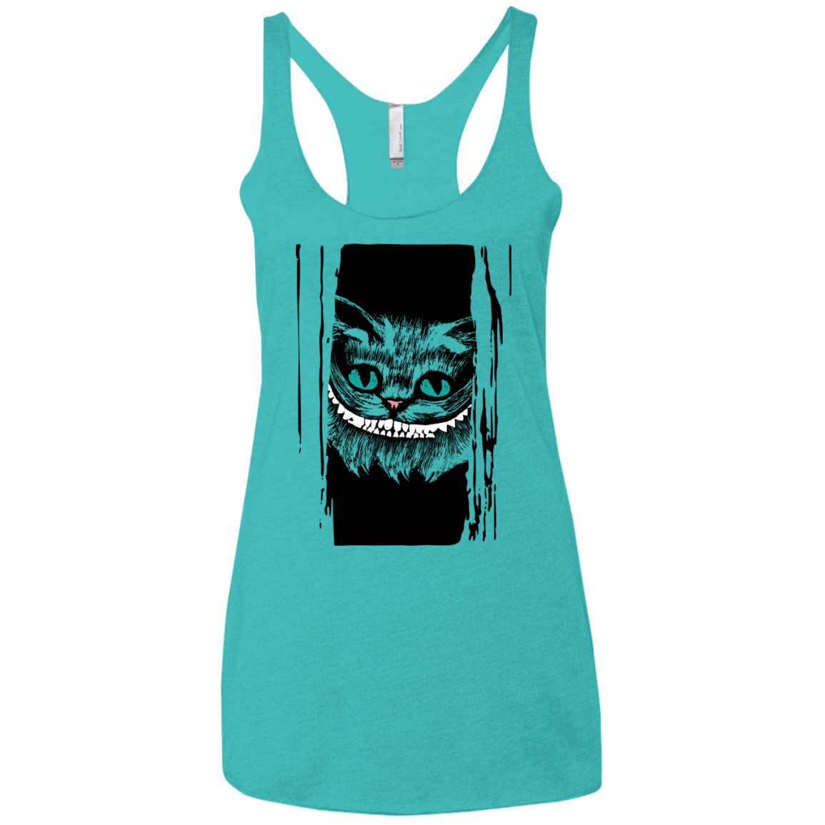 T-Shirts Tahiti Blue / X-Small Here's Cheshire Women's Triblend Racerback Tank